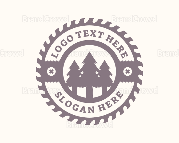 Pine Tree Forest Saw Logo