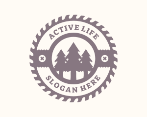 Pine Tree Forest Saw  Logo