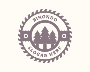 Pine Tree Forest Saw  Logo