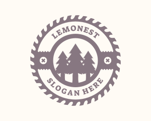Pine Tree Forest Saw  Logo