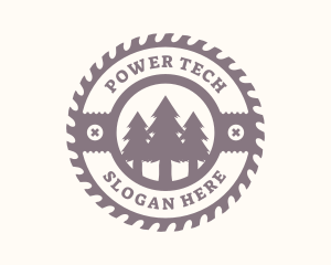 Pine Tree Forest Saw  Logo