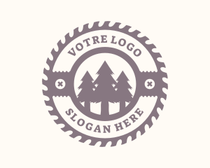 Pine Tree Forest Saw  Logo