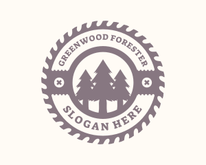 Pine Tree Forest Saw  logo design