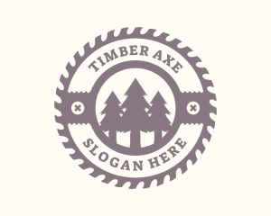 Pine Tree Forest Saw  logo design