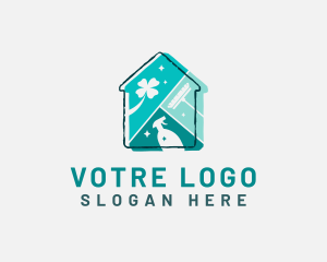 House Cleaning Maintenance Tools Logo