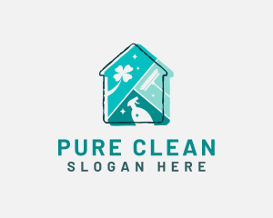 House Cleaning Maintenance Tools logo design