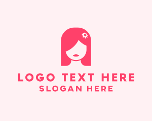 Hairdresser - Pink Girl Hair Salon logo design