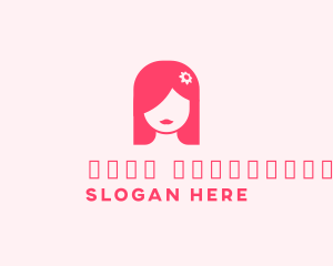 Pink Hair - Pink Girl Hair Salon logo design