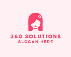 Pink Girl Hair Salon logo design