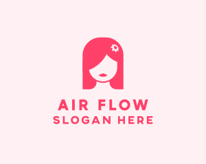 Pink Girl Hair Salon logo design