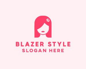 Pink Girl Hair Salon logo design