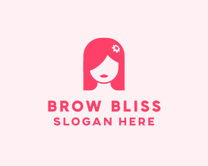 Pink Girl Hair Salon logo design