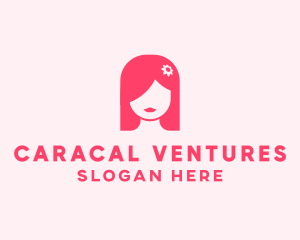 Pink Girl Hair Salon logo design