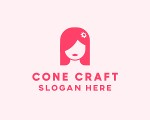 Pink Girl Hair Salon logo design