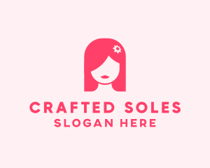 Pink Girl Hair Salon logo design