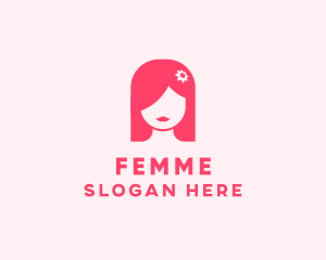 Pink Girl Hair Salon logo design