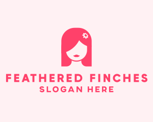 Pink Girl Hair Salon logo design