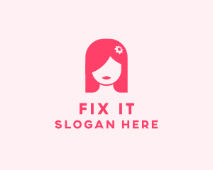 Pink Girl Hair Salon logo design