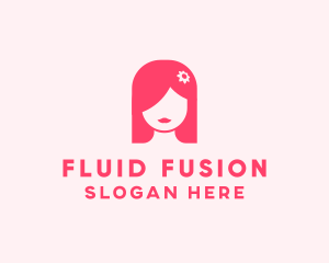 Pink Girl Hair Salon logo design