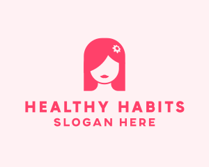 Pink Girl Hair Salon logo design