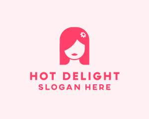 Pink Girl Hair Salon logo design