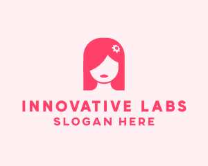 Pink Girl Hair Salon logo design