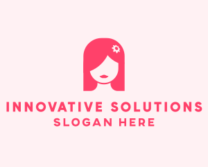 Pink Girl Hair Salon logo design