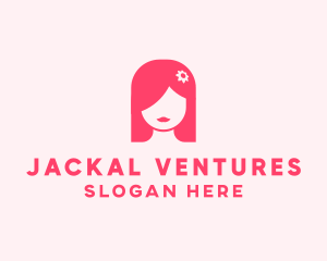 Pink Girl Hair Salon logo design