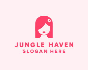 Pink Girl Hair Salon logo design