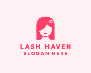 Pink Girl Hair Salon logo design