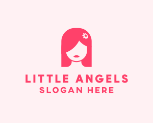 Pink Girl Hair Salon logo design