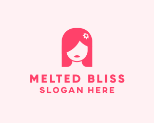 Pink Girl Hair Salon logo design