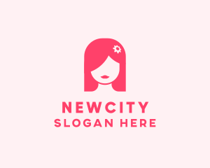 Pink Girl Hair Salon logo design