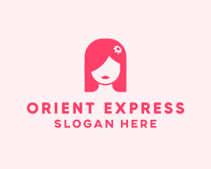 Pink Girl Hair Salon logo design