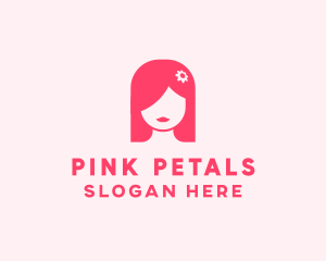 Pink Girl Hair Salon logo design