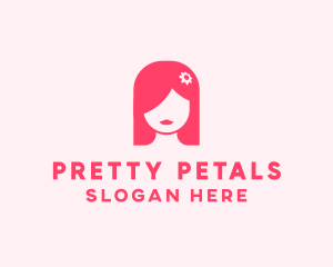 Pink Girl Hair Salon logo design