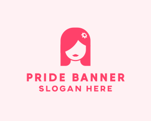 Pink Girl Hair Salon logo design