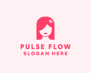 Pink Girl Hair Salon logo design