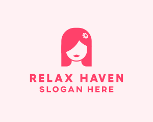 Pink Girl Hair Salon logo design