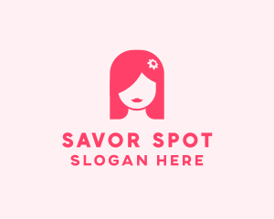 Pink Girl Hair Salon logo design