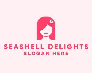 Pink Girl Hair Salon logo design