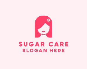 Pink Girl Hair Salon logo design