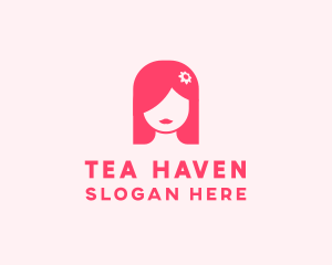 Pink Girl Hair Salon logo design