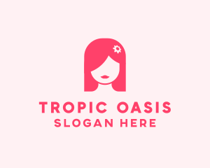 Pink Girl Hair Salon logo design