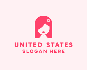 Pink Girl Hair Salon logo design