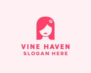 Pink Girl Hair Salon logo design