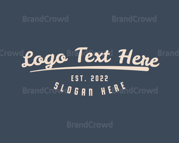 Retro Hipster Cursive Business Logo