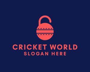 Cricket Ball Lock  logo design