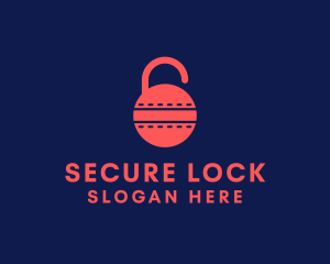 Lock - Cricket Ball Lock logo design