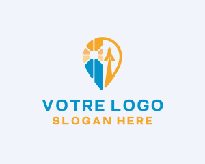 Locator - Mountain Travel Plane logo design